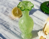 Green swirl bud vase