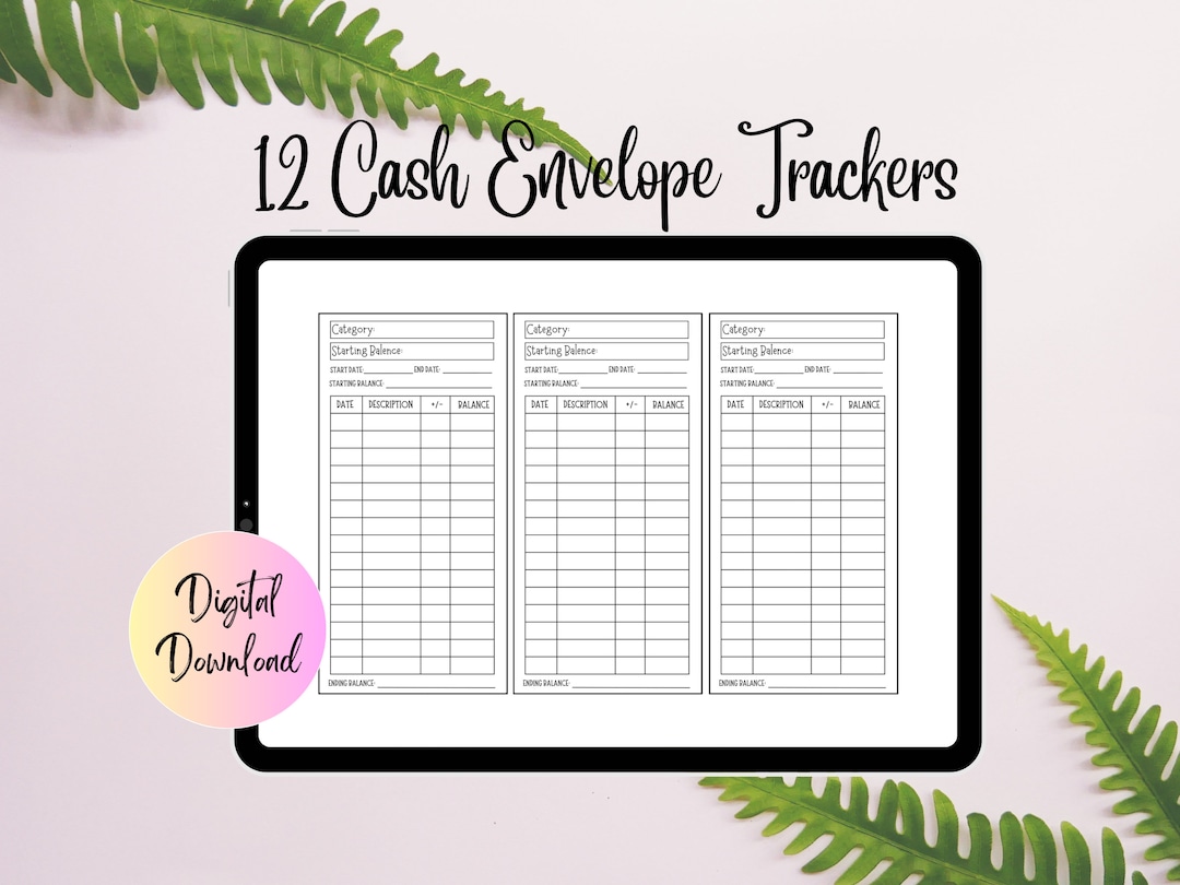 Blank Cash Envelope Inserts Budgeting Inserts Cash Trackers Printable ...