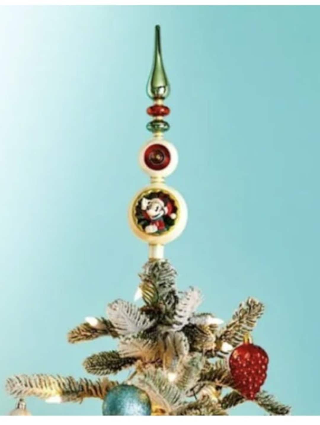 Disney Christmas Tree Topper, Blown Glass, European Xmas Tree Ornament