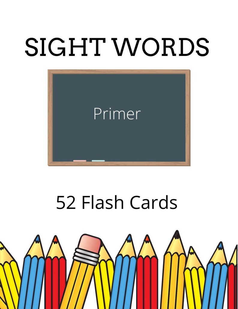 Sight Word Flashcards Digital Download K1st Grade Dolch Etsy