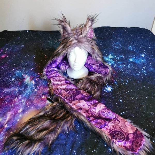 Purple Alchemy Wolf Fox Spirit Animal Hood