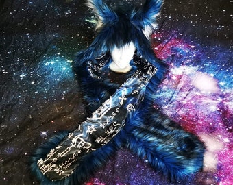 Blue Wizard Wolf Fox Spirit Animal Hood