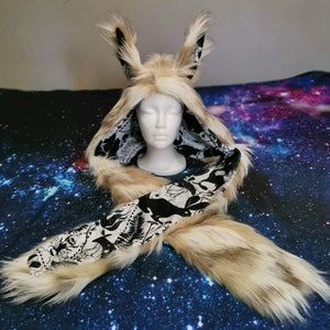 Wonderland awinter Bunny Rabbit Spirit Animal Hood