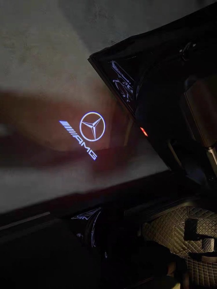 2X LED Mercedes CLA Einstiegsbeleuchtung Logo - CarLEDLogo