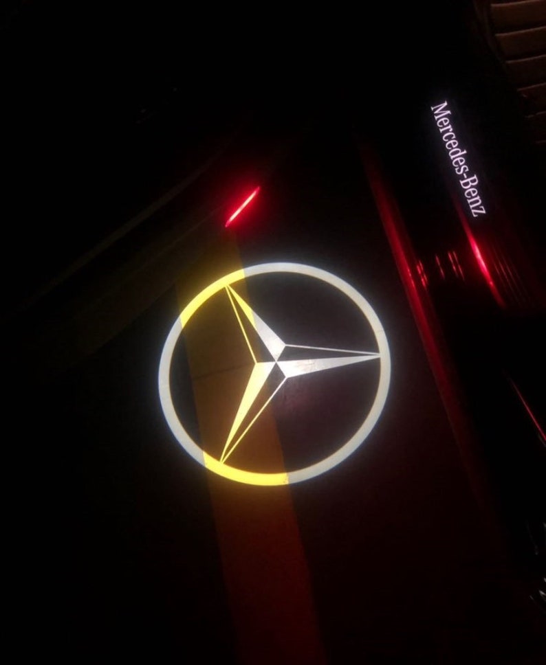 2X Car LED Door Light Projectors Logo Puddle Courtesy Nanoglass Kit For Mercedes Benz ClassUltra Bright Kit That image NEVER FADE MERCEDES STAR