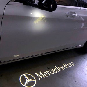 Grolish 4-Pack Car Door LED Lighting Logo Light For Mercedes-Benz Logo