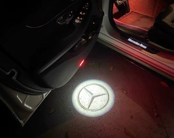 2 X projecteurs de lumière de porte de voiture à LED, kit de courtoisie en nanoverre de flaque d'eau de logo pour la classe Mercedes Benz --- Kit ultra lumineux Cette image ne s'estompe JAMAIS !!