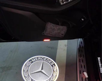 2X Kabellose LED Mercedes Türbeleuchtung Logo