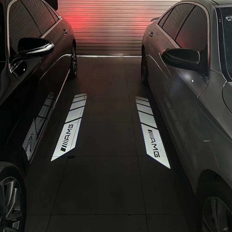 2 stücke led autotür willkommen licht laserprojektor logo geist schatten  drahtlose lampe verbesserte kohlefaser autotür led logo projektor licht -  Temu Austria