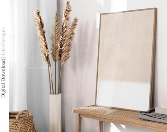 Beige Abstract Wall Art Print, Neutral Japandi Decor (Digital Download)