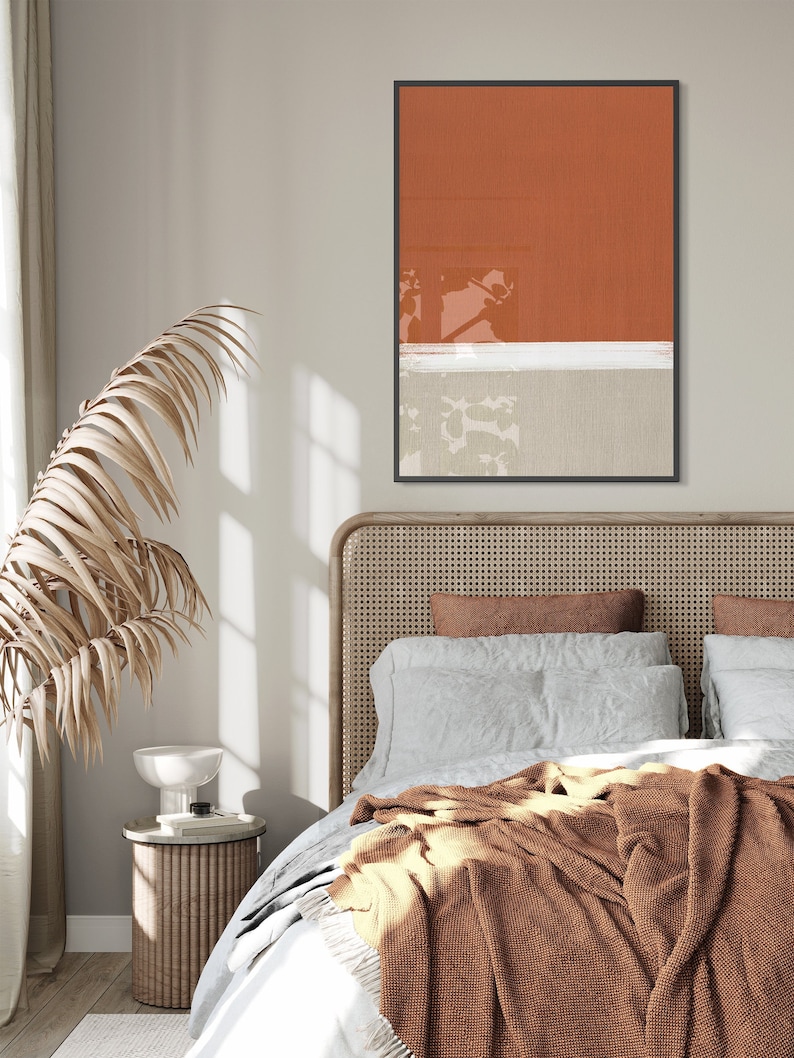 Terracotta Minimalist Wall Art Printable Relaxing Bedroom - Etsy