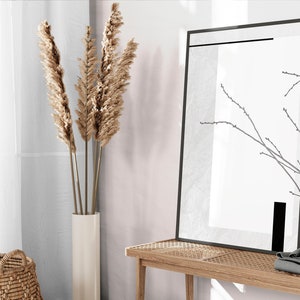 Japandi Digital Wall Art Print Home Decor, Large Neutral Wabi Sabi Wall Art Print, Zen Geometrical Line Art, Nordic Botanical Line Wall Art