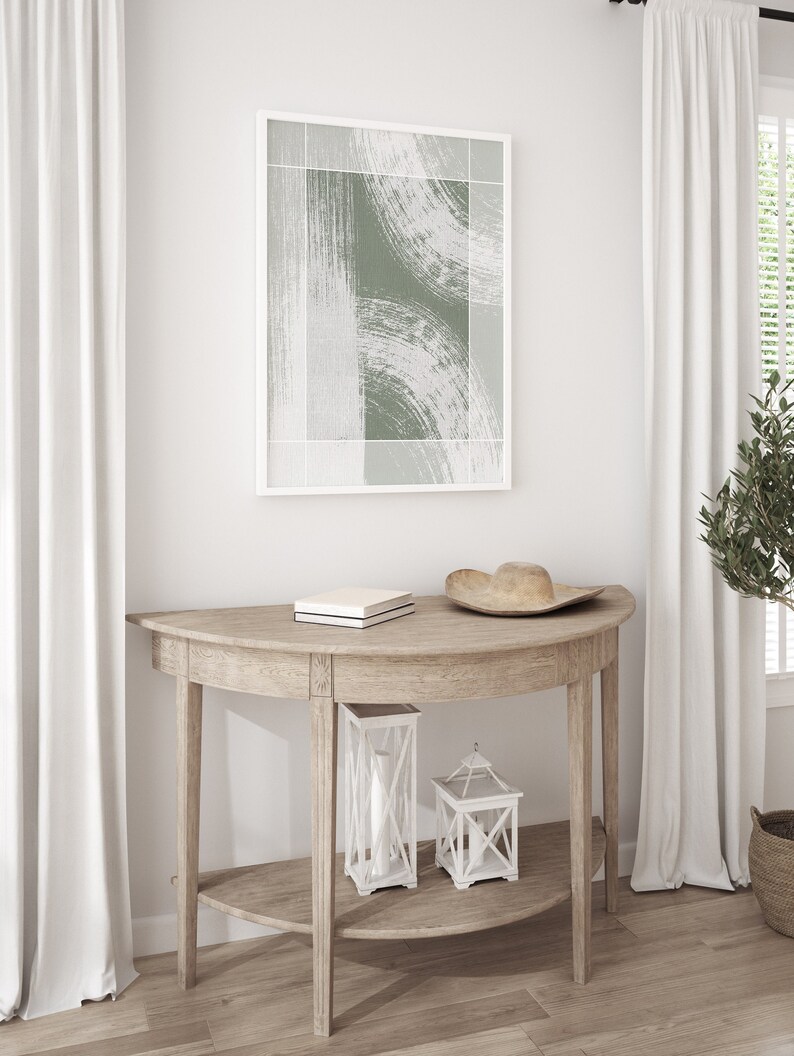 2er Set Abstrakte Wandbilder In Grüntönen - Leinwand Druck 40x60cm Für Wohnzimmer & Mehr