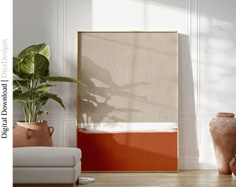 Terracotta Abstract Art Print, Minimalist Japandi Decor (Digital Download)