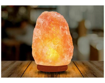 Natural Himalayan Salt Lamp - Crystal Rock Natural Healing Ionizing Lamps, Himalayan Pink Salt Lamp on Polished Stone Base