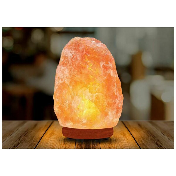 Natural Himalayan Salt Lamp - Crystal Rock Natural Healing Ionizing Lamps, Himalayan Pink Salt Lamp on Polished Stone Base