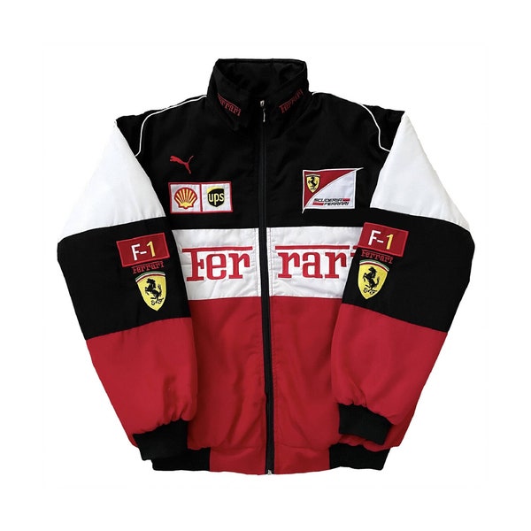 Ferrari jacket vintage style Formula 1 Racing RARE Fashion Bomber jacket | Moto Jacket | Formula Jacket | Gift For Her | Leather Jacket