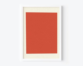 Abstract Minimal Wall Art Print. Red. Instant Digital Download. Print at home.