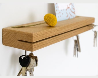 ASTREIN® | Key board with storage | Magnetic key board | Wooden organizer | Oak | Key storage | Key holder