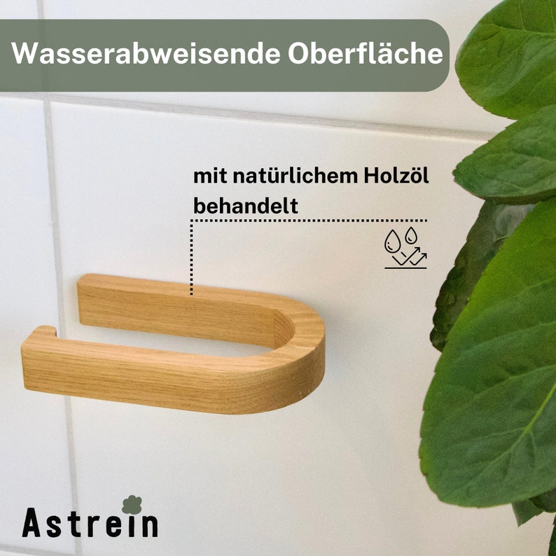 ASTREIN® Toilet paper holder without drilling Wooden toilet paper holder Toilet roll oak Glue toilet paper holder Toilet paper holder image 4