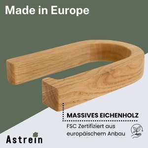 ASTREIN® Toiletpapierhouder zonder boren Houten toiletrolhouder Toiletrol eiken Lijm toiletrolhouder Toiletpapierhouder afbeelding 5