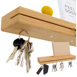 ASTREIN® | Key board with storage | Magnetic key board | Wooden organizer | Oak | Key storage | Key holder