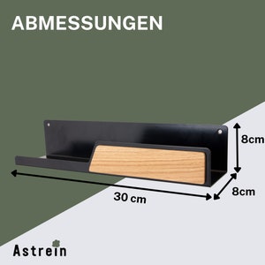 Astrein Schlüsselbrett Magnetisch Schlüsselboard aus Holz Eiche Schlüsselhalter mit Ablage Schlüsselaufbewahrung Metall schwarz Bild 8