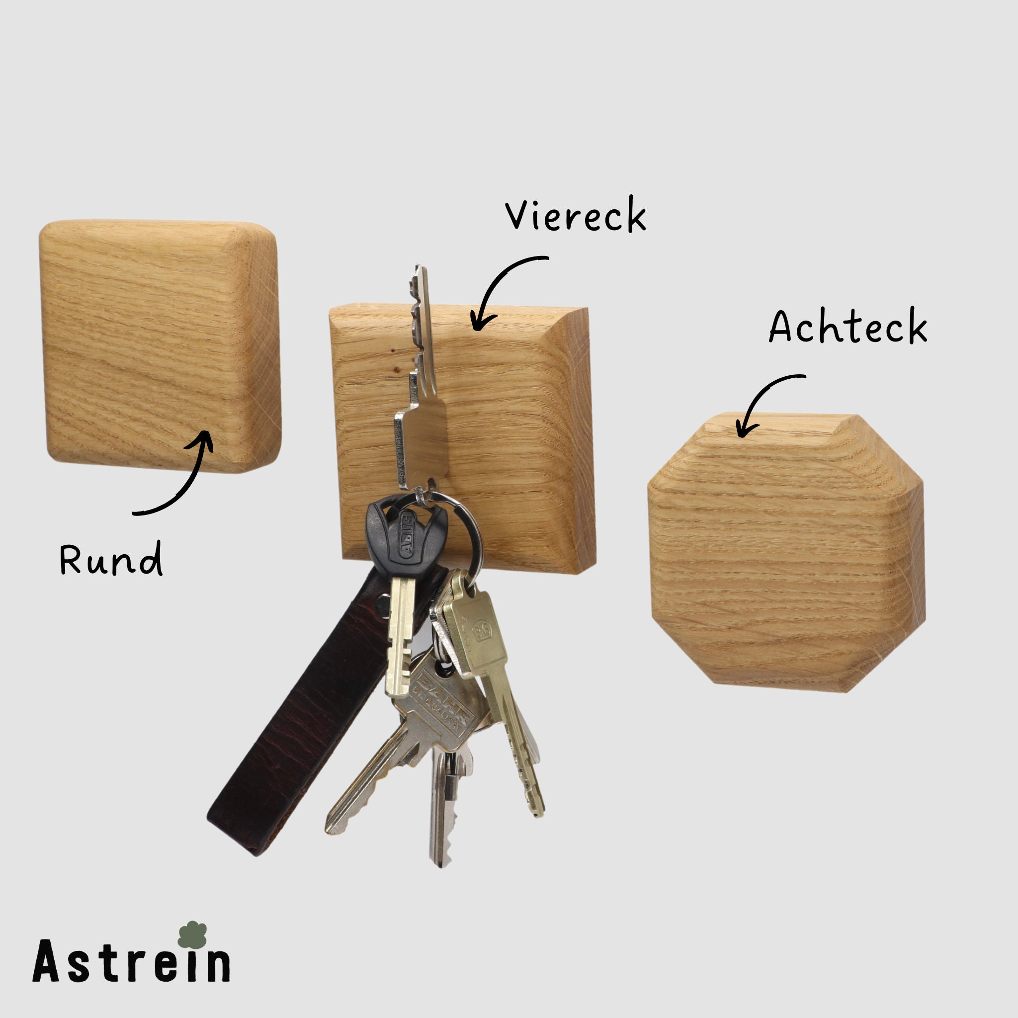 ASTREIN® Magnetischer Schlüsselhalter Messerhalter Wandhalterung aus Holz  Eiche Selbstklebend - .de