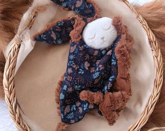 Doudou Rabbit swaddle, double cotton gauze to personalize
