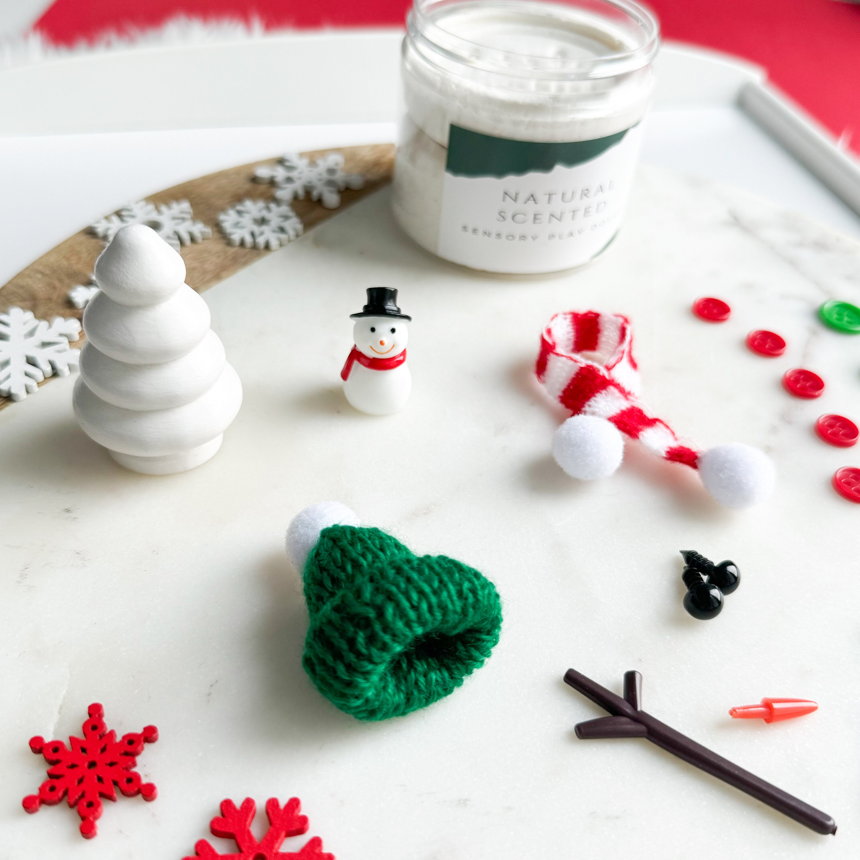 Mini Snowman Playdough Kit. Build a Snowman Playdough Jar. Christmas