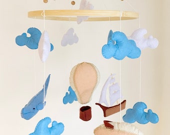 Baby Ocean Mobile | Decoration of children's and baby's cradle rooms | Mobile Montessori | Boy girl godchild birth gift | Birthday