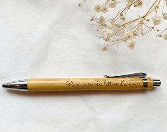 Personalized bamboo pen / Gift for teacher, wedding witness, grandfather, Mother's Day / birthday, colleague, company committee