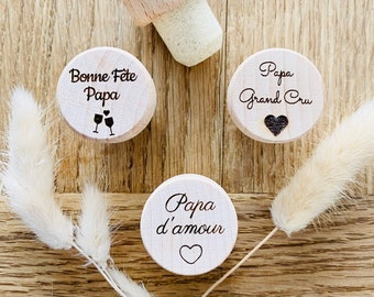 Bouchon de Bouteille de Vin Gravé / Amateur vin / Pâque personnalisé facile Mariage Anniversaire / Cadeau Papa Maman Grands Pères et Mères