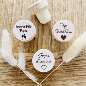 Tapón de botella de vino grabado / Amante del vino / Día del padre, abuelos, día de la madre, personalizado, fácil, aniversario de bodas