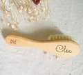 Personalized baby hairbrush | Birth gift | Customizable wood | Baptism, birthday, birth, Christmas | Toiletries product logo