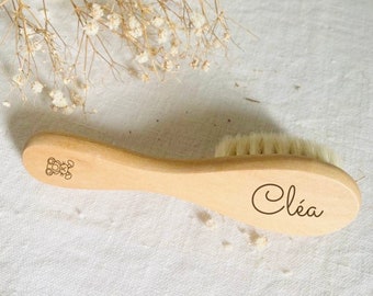 Personalized baby child hairbrush | Birth gift | Customizable wooden | Baptism, birth anniversary | Toilet