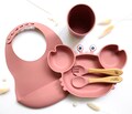 Personalized Silicone Meal Set / Baby Child Suction Plate Gift / Glass Bib / Personalized Birth Kit / Birth Box Set product logo