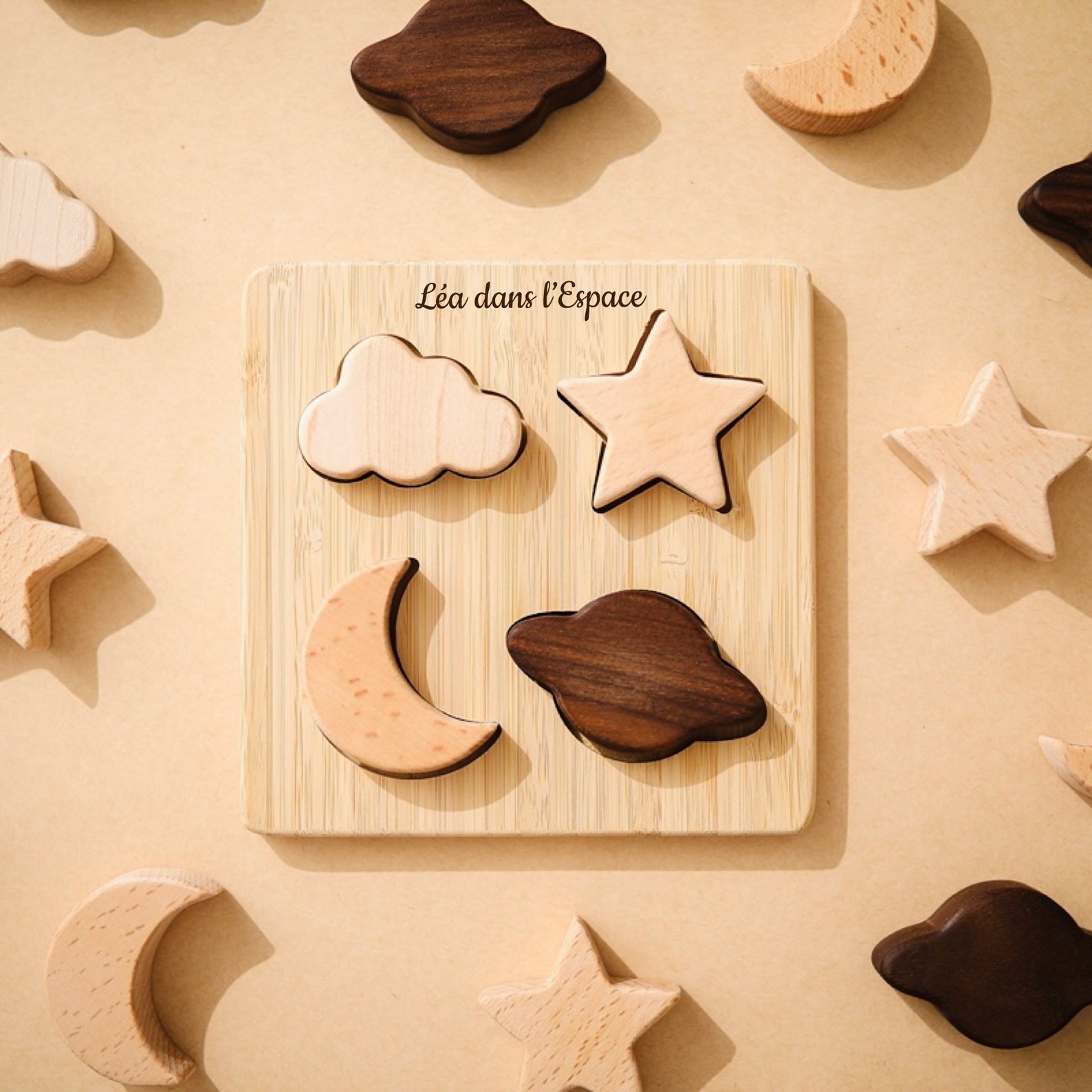 Personalized Montessori Wooden Puzzle Toy | Space Puzzle for Children ...