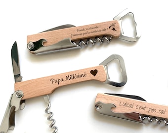 Wedding favor for guests | Personalized engraved bottle opener | Personalized corkscrew/bottle opener | Gift for godfather/father | Corporate bachelor party