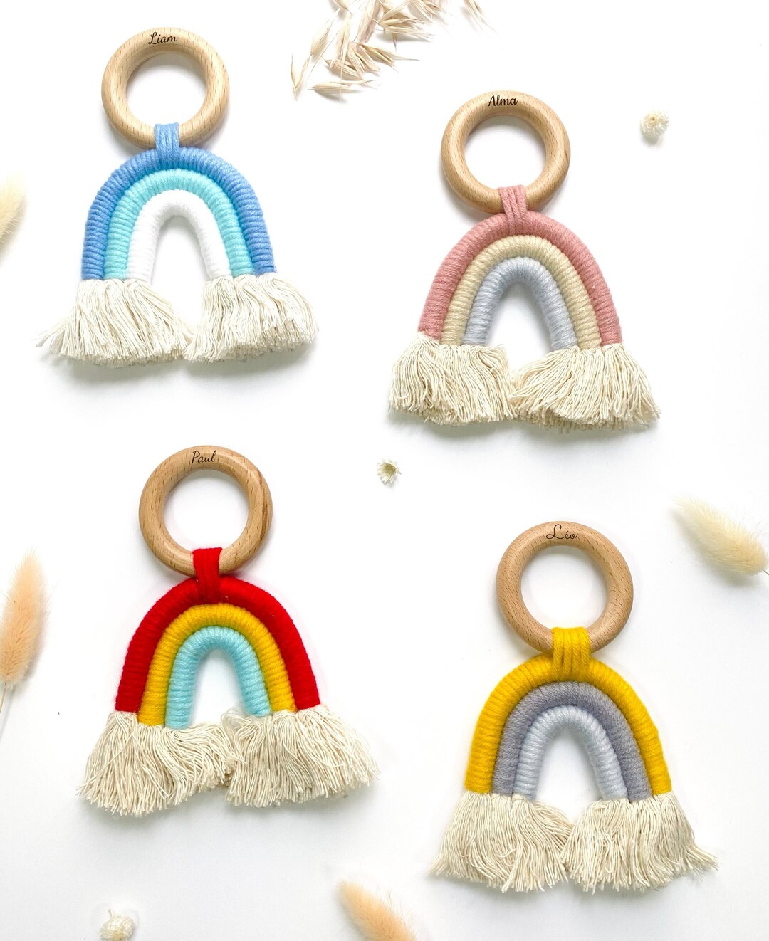 Crochet Rattle for Baby / Macramé Rainbow / Baby Room Etsy