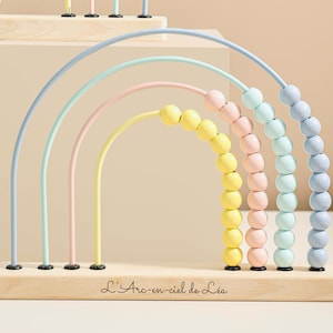 Juguete Montessori personalizado Arco iris de mármol de madera | Regalo de cumpleaños para bebé | Juego de despertar educativo | Idea de regalo para bebé