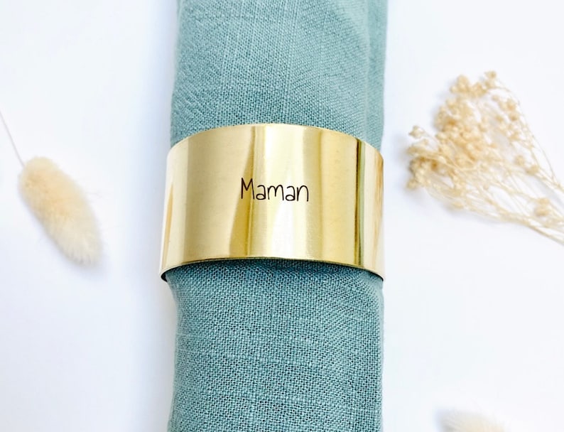 Personalized brass napkin ring Table decoration wedding anniversary Personalized gift Father's Day Gift image 3