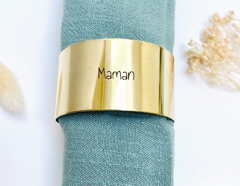 Personalized brass napkin ring Table decoration wedding anniversary Personalized gift Father's Day Gift image 1