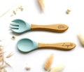 Personalized children's cutlery / Newborn baby cutlery set / Wooden fork and spoon / Birth, birthday, Christmas gift