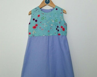 Girl’s Dress Age 2-3 Summer Spring Sleeveless Handmade Cotton Day Dress Girl’s Clothing Vintage Look Floral Girl’s Easter Dress Cute