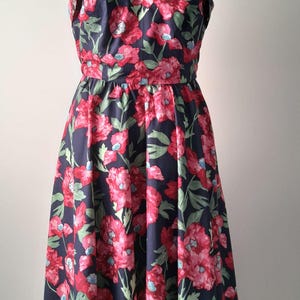 SUNDRESS | Vintage Woman Summer Dress | Elegant Summer Sundress | 1950 Style Vintage Size 12 Dress | Retro Style Cotton Dress