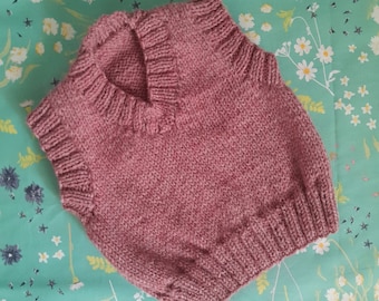 Children's 6-12 Months Wool Jumper Autumn Winter Vintage Handmade Warm Wool Jumper Hand Knit Natural