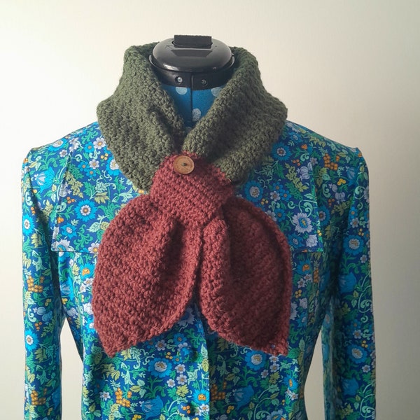 Scarf Vintage Style Crochet Marple Scarves Autumn winter Wool Alpaca Ladies Scarves 1930s 1940s