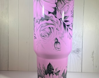 Pink Floral 40oz. Tumbler