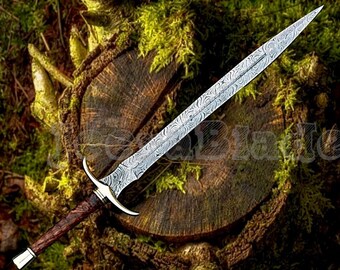 HAND Forged  Custom Damascus Steel Viking Sword, Best Quality, Battle Ready Sword, Gift For Him, Best FATHERSDAY Gift medieval viking sword